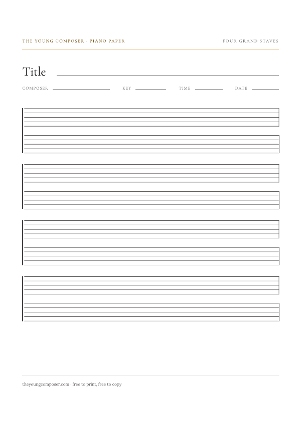 Cover of Blank Piano Paper