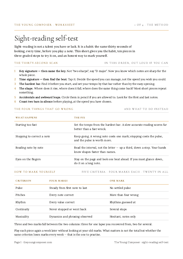 Cover of Sight-Reading Self-Test